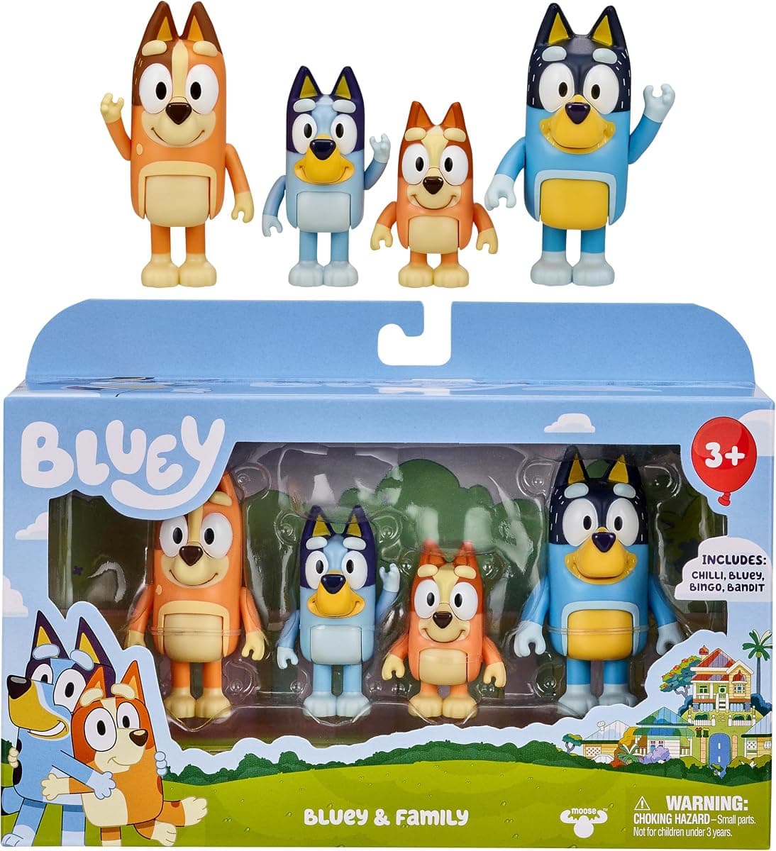 Bluey Family Figure 4-Pack: Bluey, Bingo, Chilli & Bandit