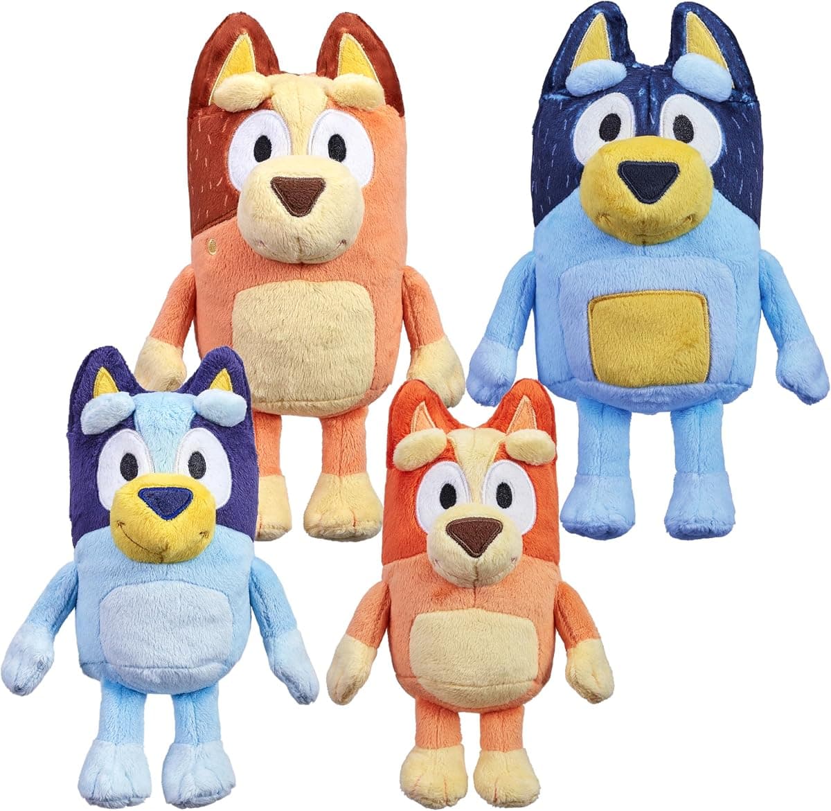Bluey Heeler Family 4-Pack Plush: Bluey, Bingo, Chilli, Bandit