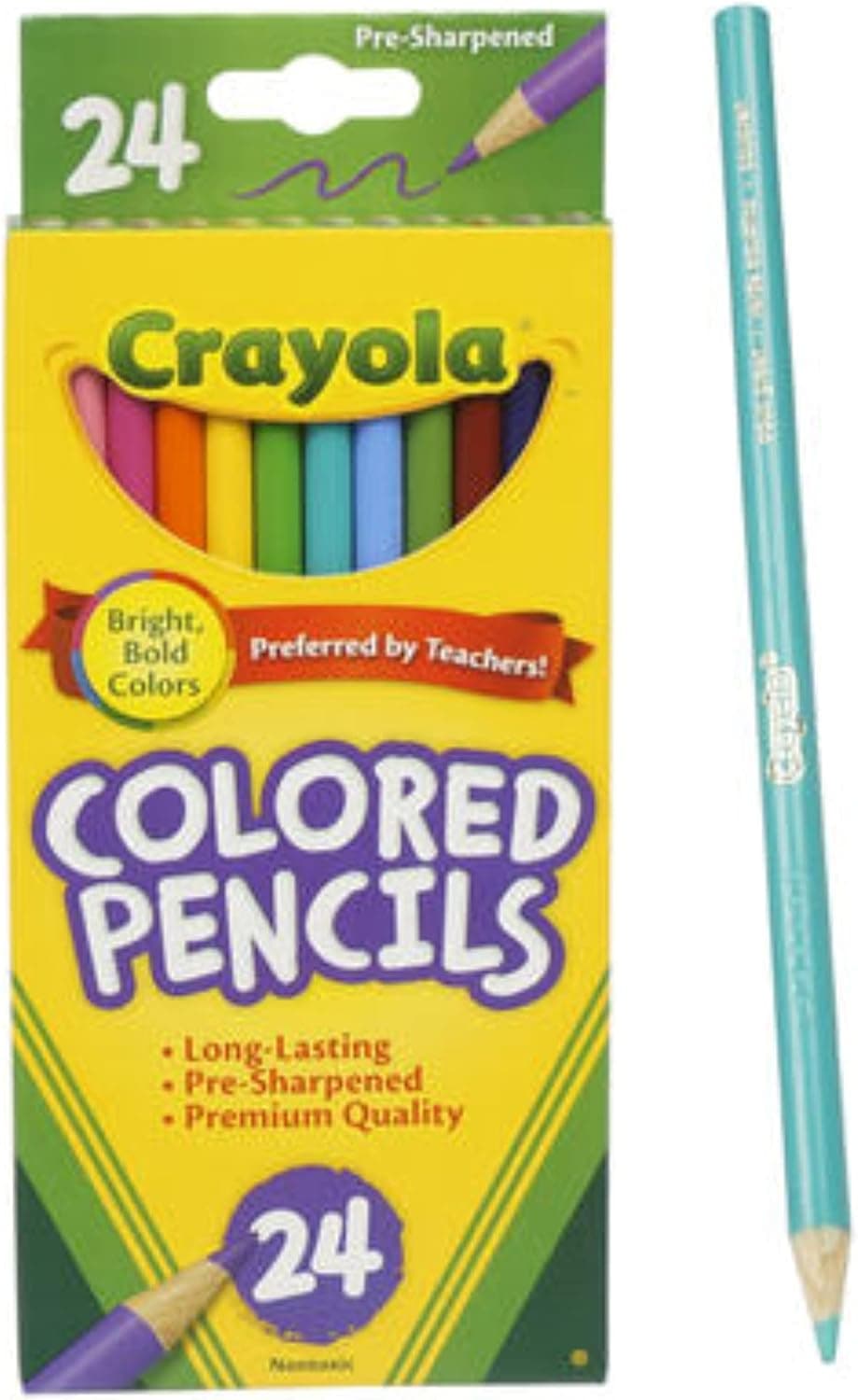 Crayola Colored Pencils, Assorted Colors, 24 Count, Case of 36 packs37