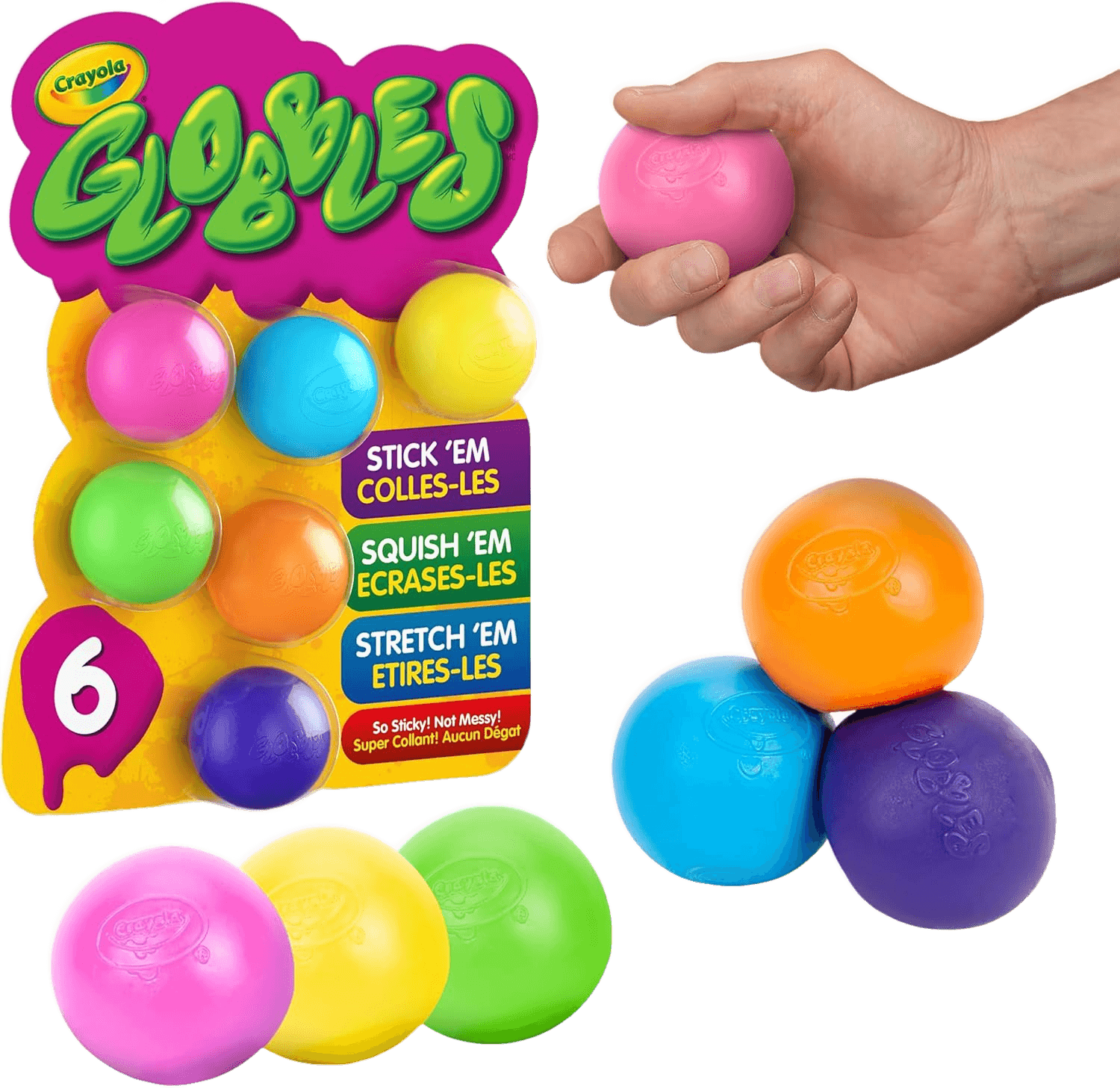 Crayola Globbles Sticky Fidget Toy 6-Pack