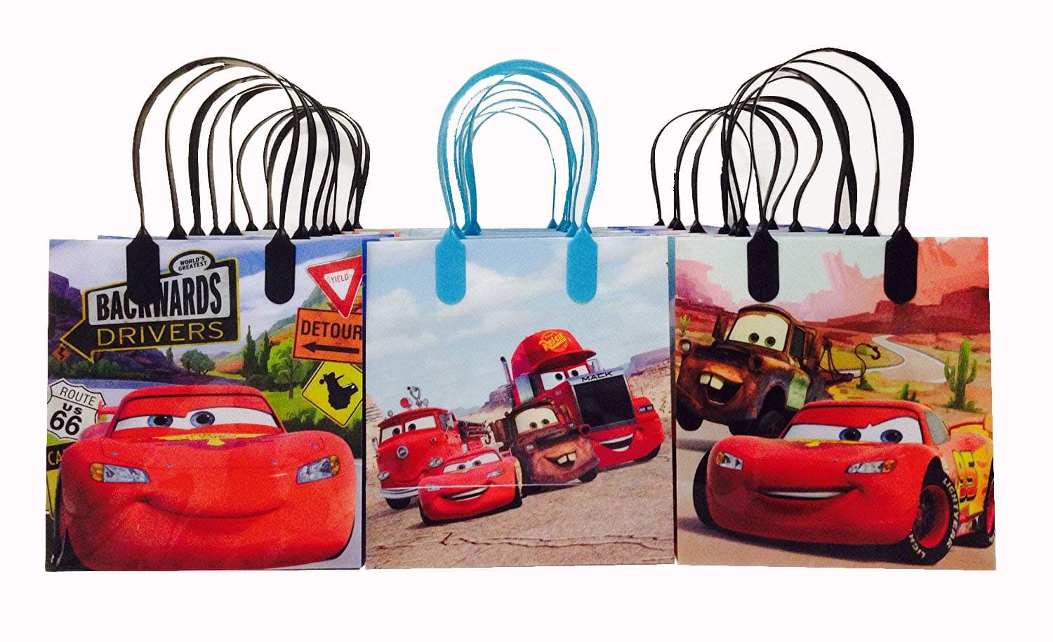 Disney Car Mc Queen Party Favor Goodie Small Gift Bags (12 Bags)