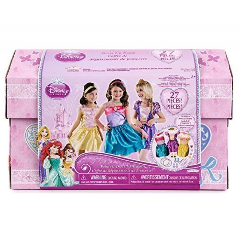 Disney Princess Dress Up Trunk Ariel Belle Rapunzel Outfits Jewelry 27 Pieces