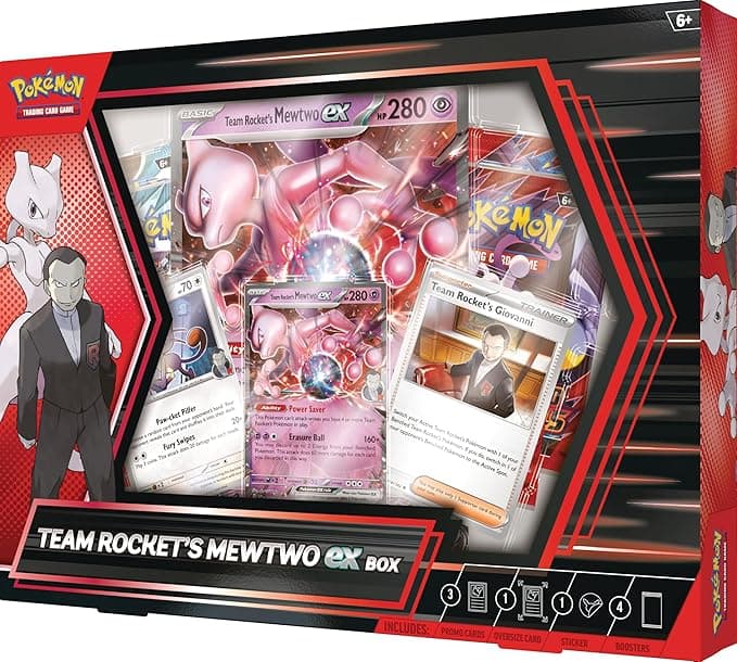Pokemon TCG: Team Rocket’s Mewtwo ex Box - 4 Packs, Promos