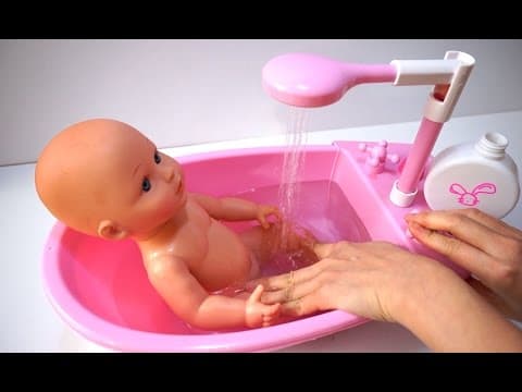 Mommy & Baby Bathtub Time Toy Baby Doll Playset w/ Baby Doll, Bathtub, Bath Accessories video review