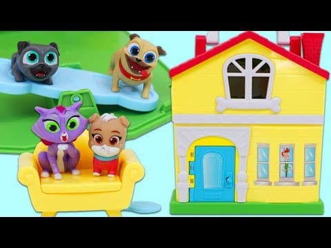 Disney Jr Puppy Dog Pals Stow N Go Playset & Surprise Toys Opening!