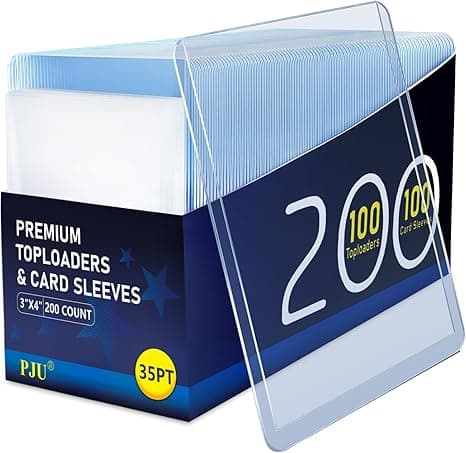 200 Card Sleeves Top Loads for Cards, 3"x4" Baseball Card Protectors Hard Plastic, Toploads for Cards, Sports Card Holder for Trading Card(100 Hard Card Sleeve + 100 Soft Sleeve)