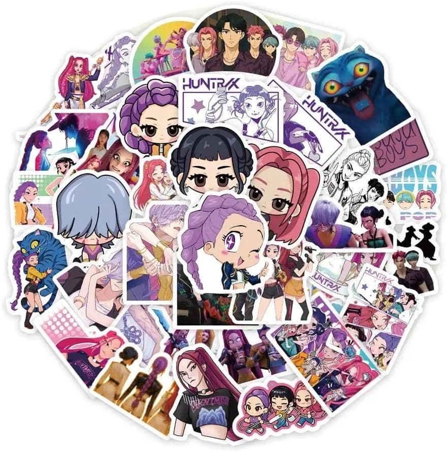 74Pc Demon Movie Hunters Huntrix Saja Boys Sticker Derpy Sussy Stickers Waterproof Vinyl Decals Laptop Toy Kid Gifts (74Pc B)