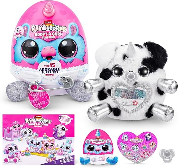Adopt-A-Corn Surprise (Dalmatian) by ZURU Plush Toy, Collectible Plush, Baby, Surprise Eggs for Girls & Children
