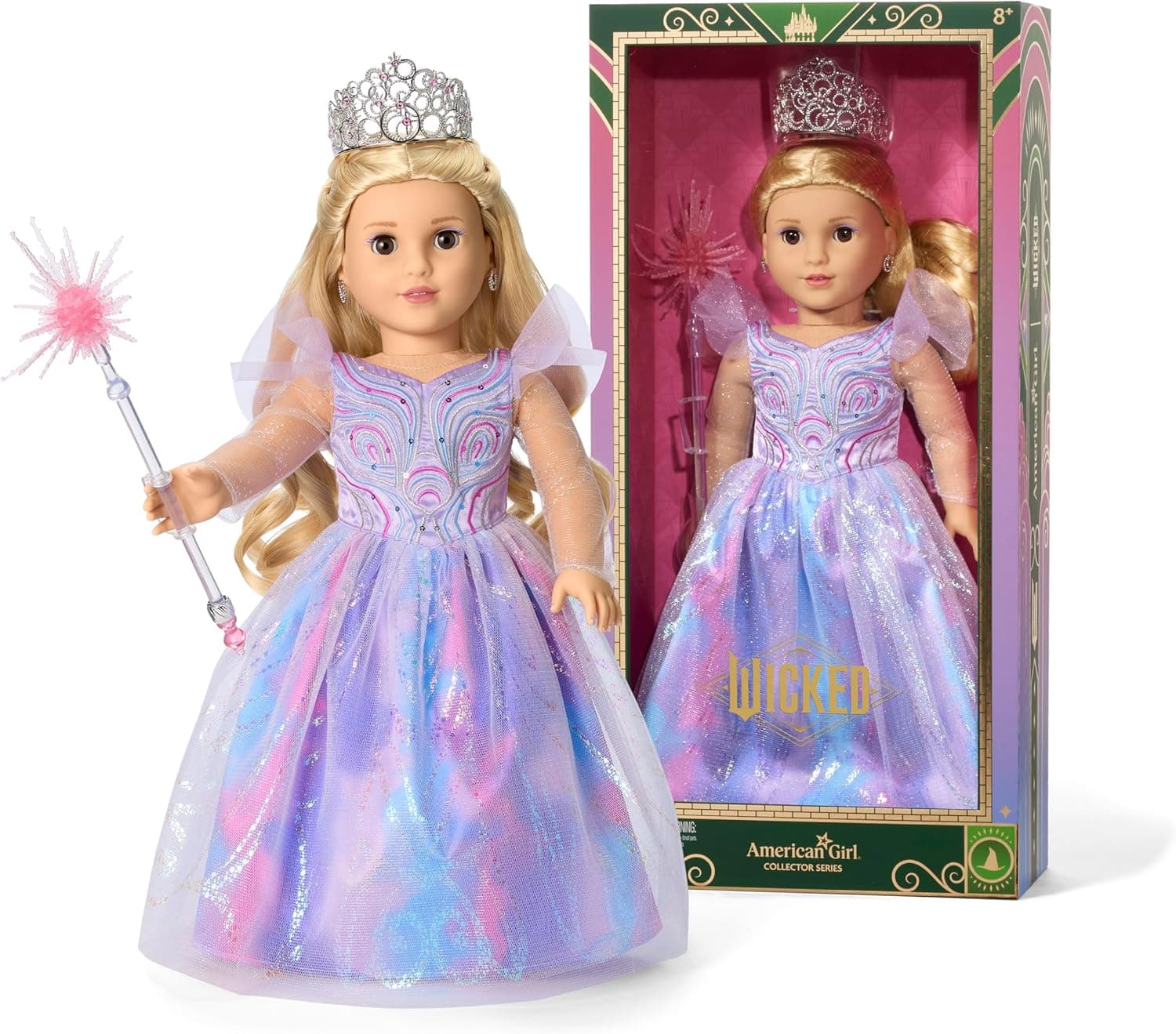 American Girl Wicked Glinda Doll Collector Series, with Brown Eyes, Long Wavy Blonde Hair, for Ages 8+