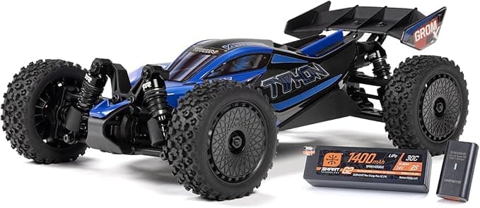 ARRMA RC Car Typhon GROM 4X4 223S BLX BRUSHLESS Small Scale Buggy RTR with DSC, Battery & Charger Included, Blue, ARA2306ST2