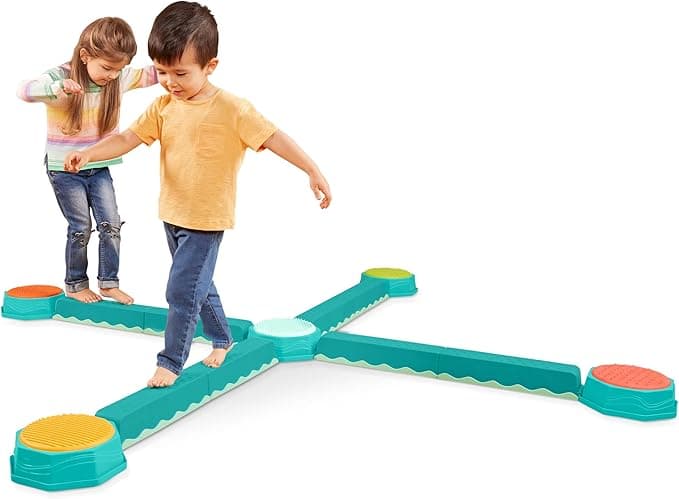 B. toys β Balance Beam for Kids β Interlocking Balancing Beams β 5 Sensory Pads & 8 Beams β Active Play for Toddlers, Kids β 3 Years + β Balance & Build Set
