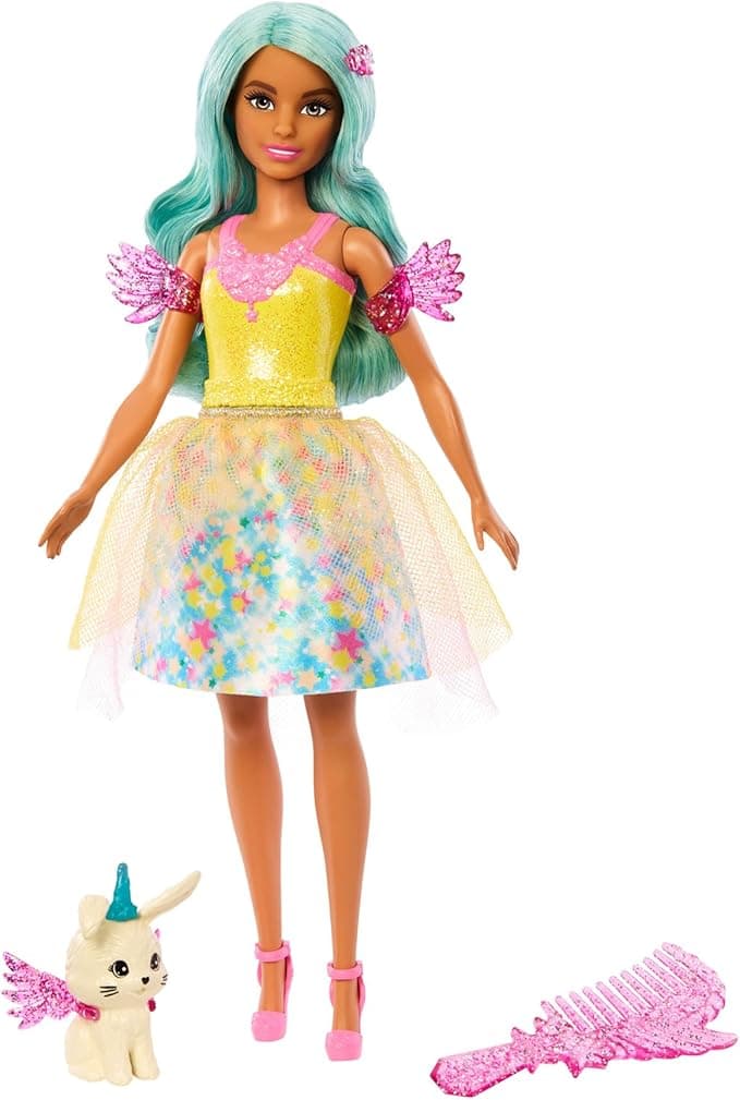 Barbie A Touch of Magic Doll & Accessories Set, Teresa Fashion Doll with Fantasy Outfit, Pet, Leash & Styling Pieces
