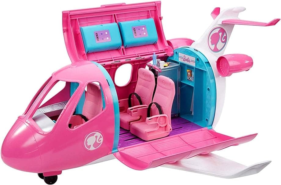 Barbie Airplane Playset, Dreamplane with 15+ Accessories Including Puppy, Snack Cart, Reclining Seats and More