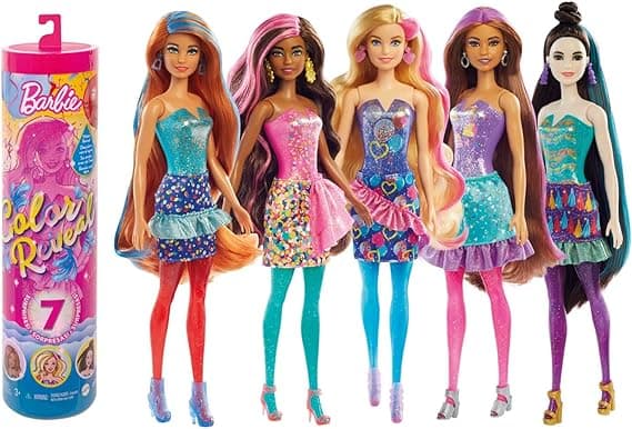 Barbie Color Reveal Doll & Accessories, Party Series, 7 Surprises, 1 Barbie Doll