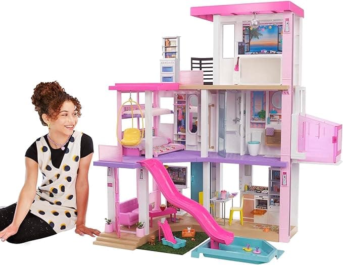 Barbie DreamHouse, Doll House Playset with 75+ Toy Furniture & Accessories, 10 Play Areas, Lights & Sounds, Wheelchair-Accessible Elevator