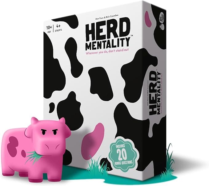 Big Potato Herd Mentality: Udderly Hilarious Board Game | Easy Setup & Play | Loved by Millions of FBig Potato Herd Mentality: Udderly Hilarious Board Game | Easy Setup & Play | Loved by Millions of Families & Friends | Perfect for 4-20 Players | Includes 20 Extra Online Exclusive Question Cardsamilies & Friends | Perfect for 4-20 Players | Includes 20 Extra Online Exclusive Question Cards