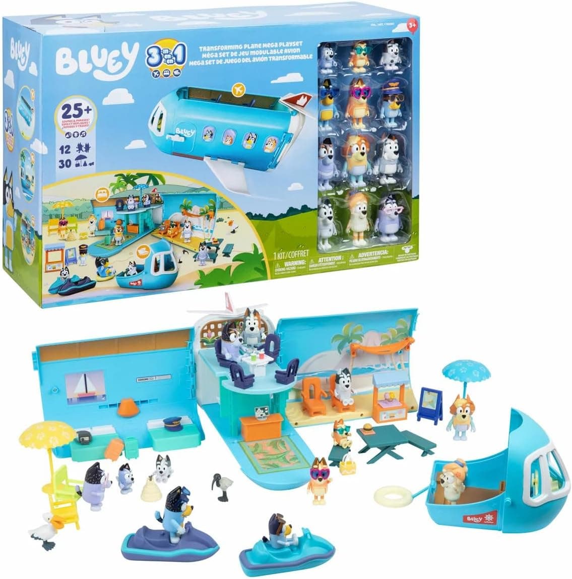 Bluey 3-in-1 Transforming Plane Ultimate Mega Set