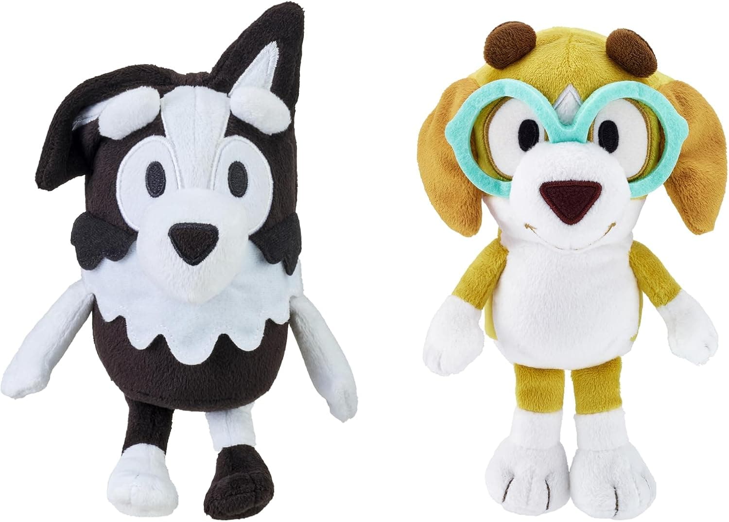 Bluey and Friends β 2 Pack Soft Stuffed Animals (Honey & Mackenzie), Approximately 7 Inches β Cuddly Plush Toys for Kids, Embroidered Faces, Travel Size, Gift for Toddlers Ages 3+