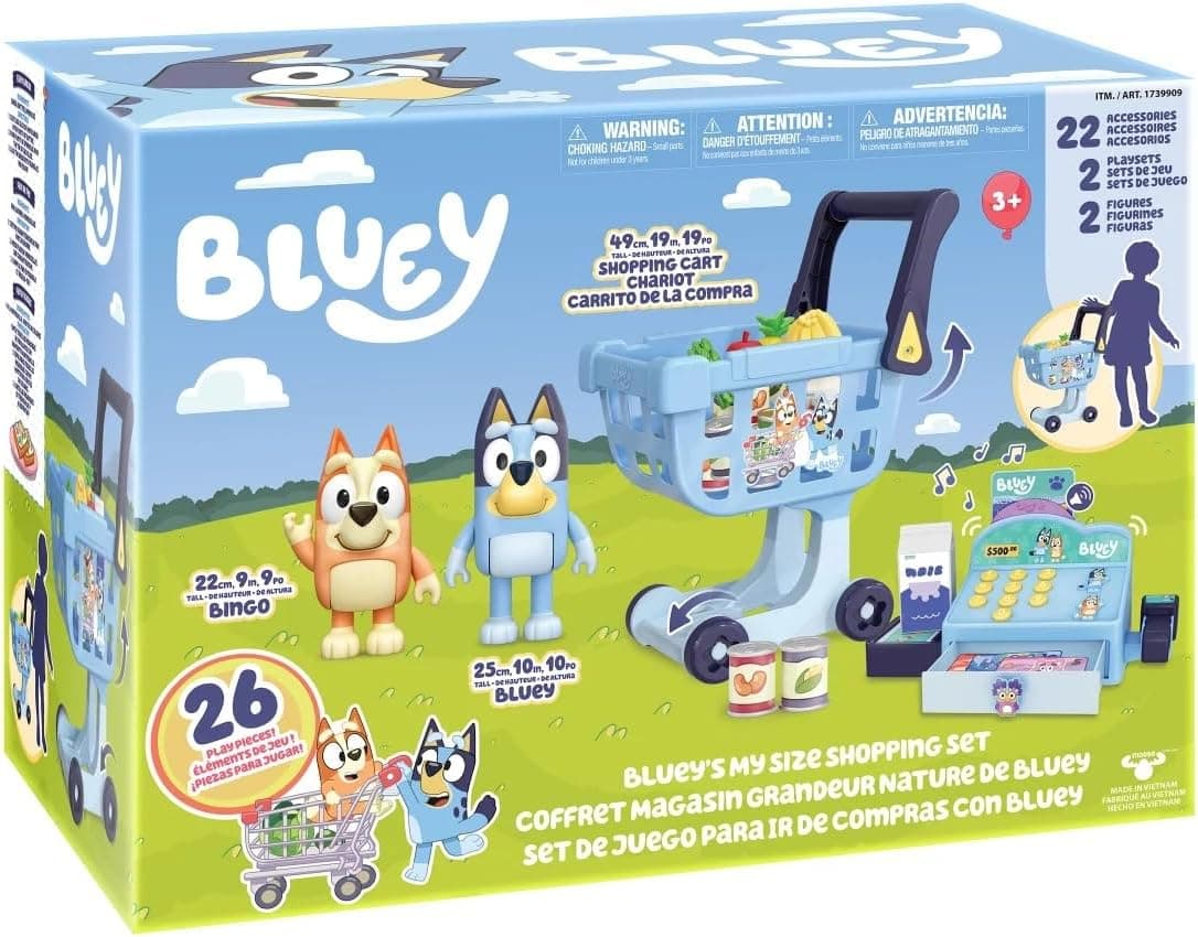 Bluey 's My Size Shopping Set Takes Your Child into The World of Bluey with Toys of just The Right Size!