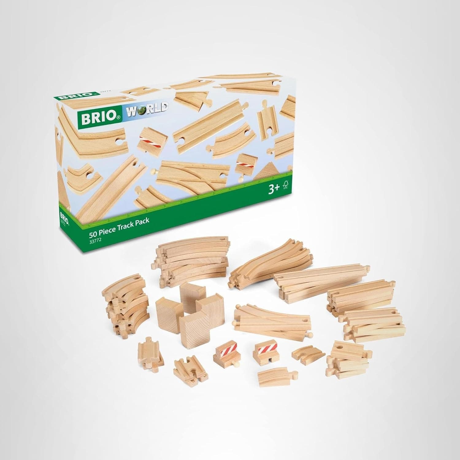 BRIO World Special Track Pack - 50-Piece Set - FSC-Certified Wooden Train Track Pieces - Expand Creativity - Compatible with All BRIO Railway Sets - Kids Ages 3 & Up