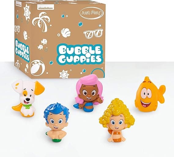 Bubble Guppies 5-Piece Bath Toy Play Set, Includes Gil, Molly, Deema, Mr. Grouper, and Bubble Puppy