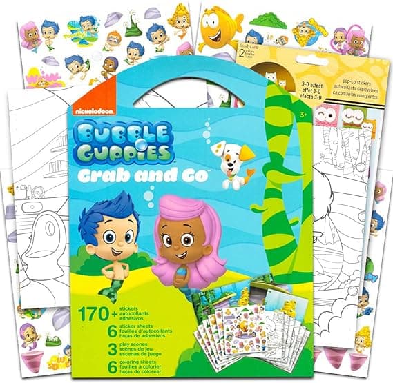 Bubble Guppies Sticker Coloring Activity Set Bundled Bundle with Pop Up Stickers