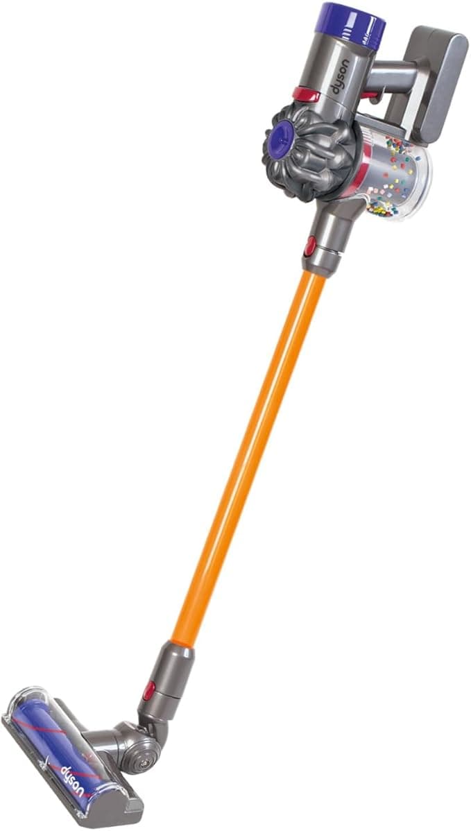 Casdon Dyson Cordless Vacuum Interactive & Officially Licensed Toy Dyson Vacuum For Children Aged 3+ Realistic Role-Play Fun, Purple and Orange