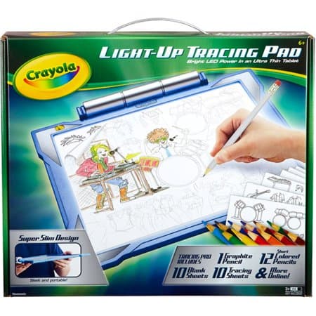 Crayola Light-Up Tracing Pad Kit with Colored Pencils and Tracing Paper