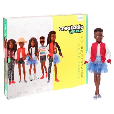 Creatable World Deluxe Character Kit Customizable Doll, Black Braided Hair