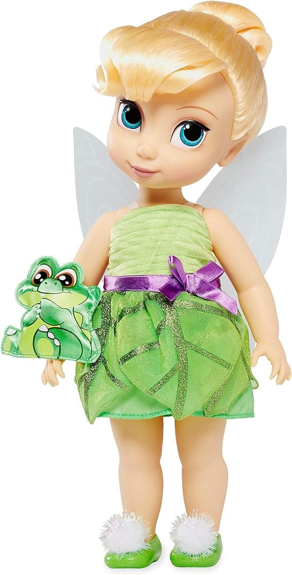 Disney Animators' Collection Tinker Bell Doll - Peter Pan - 16 Inch, Molded Details, Fully Posable Toy in Satin Dress - Suitable for Ages 3+ Toy Figure