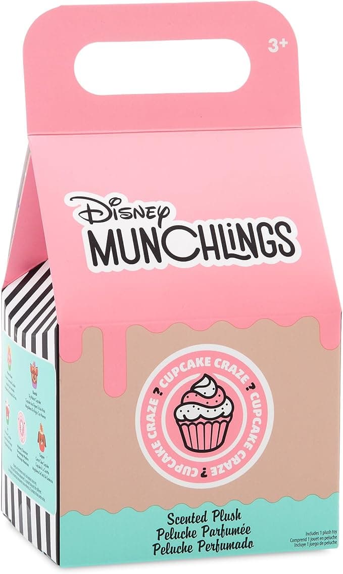 Disney Munchlings Mystery Box - Cupcake Craze Blind Box - Blind Bag Plush Toys - Mystery Mini Munchlings Soft Toy - Collect All 5 Toys!