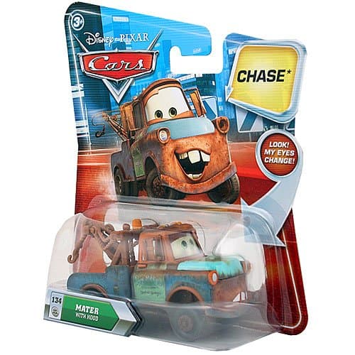 Disney / Pixar CARS Movie 155 Die Cast Car with Lenticular Eyes Series 2 Mater with Hood Chase Piece!