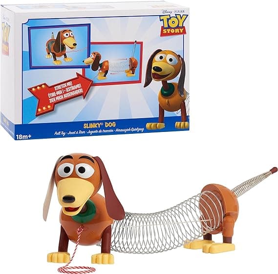 Disney Pixar's Toy Story Slinky Dog Pull Toy, Walking Spring Toy for Boys and Girls, Officially Licensed Kids Toys for Ages 18 Month by Just Play