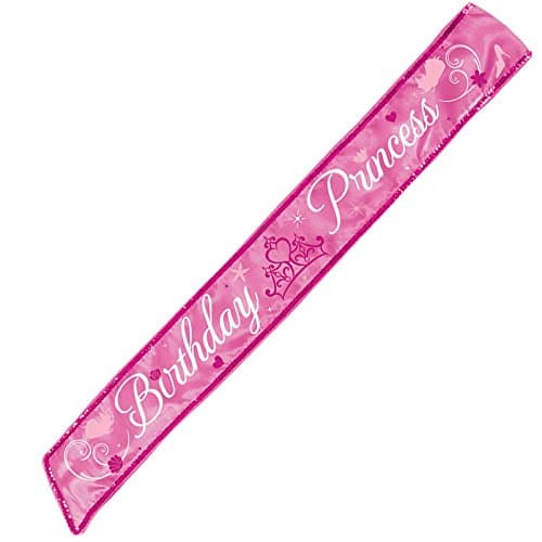 Disney Princess Fabric Sash Birthday Party Costume Accessory Favours (1 Piece), Pink, 44".