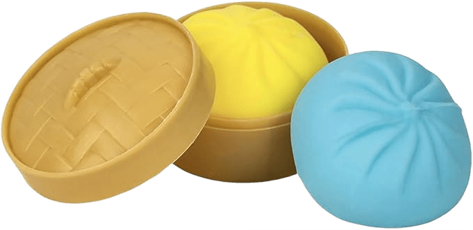 Doh Dumpling Dim Sum Ultra Squishy Sensory Stress Toy 2-Pack with Takeout Containers