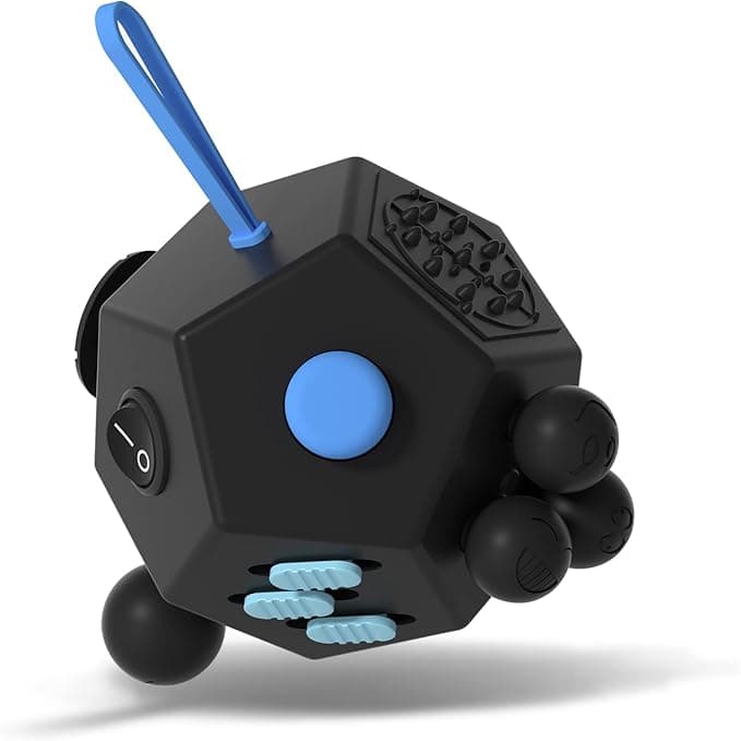 Fidget Dodecagon –12-Side Fidget Toys Cube Relieves Stress and Anxiety Anti Depression Cube for Children and Adults Easter Basket Stuffers Gift Idea (B3 Blue Sky)
