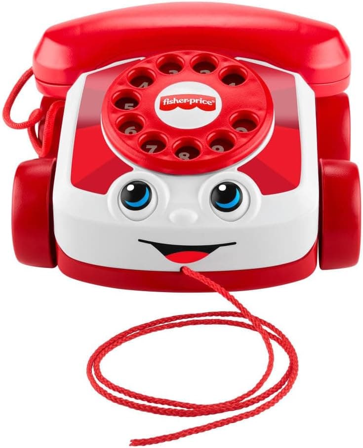 Fisher-Price Baby Toy Red Chatter Telephone, Mattel 80th Anniversary Edition Pull-Along Activity for Infants & Toddlers Ages 1+ Years