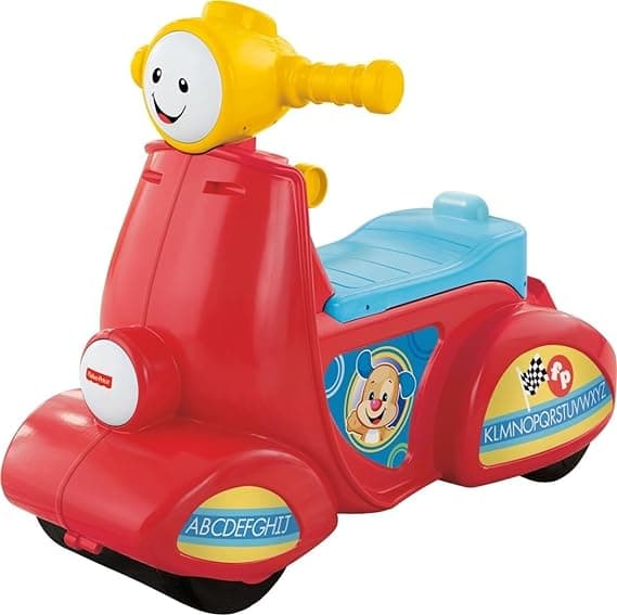 Fisher-Price Laugh & Learn Toddler Ride-On, Smart Stages Scooter, Musical Learning Toy with Motion-Activated Songs for Ages 1+ Years
