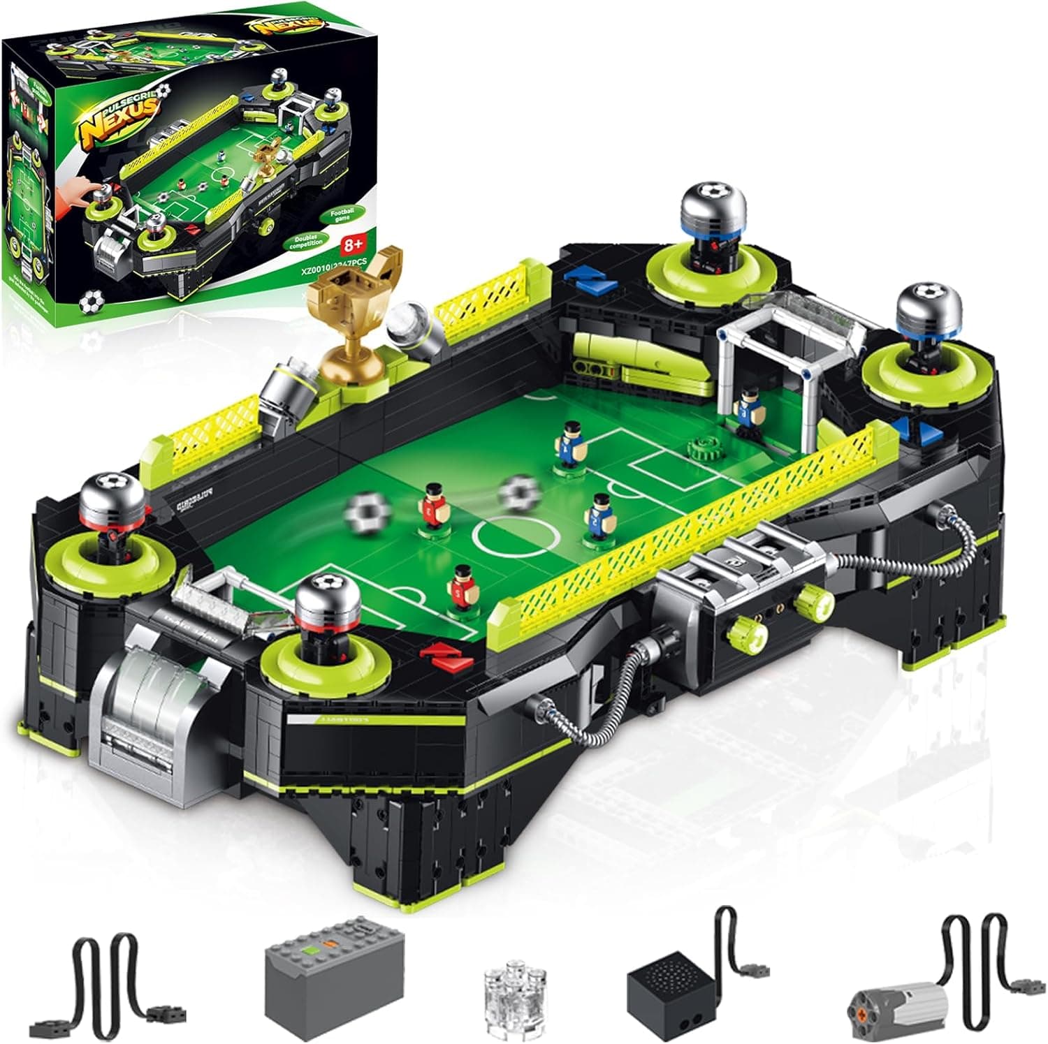Foosball Table Game, Table Top Game, Football Machine with Motor & Lights, Building Set for Ages 16+, Includes Soccer Board Action & Pinball Machine Fun