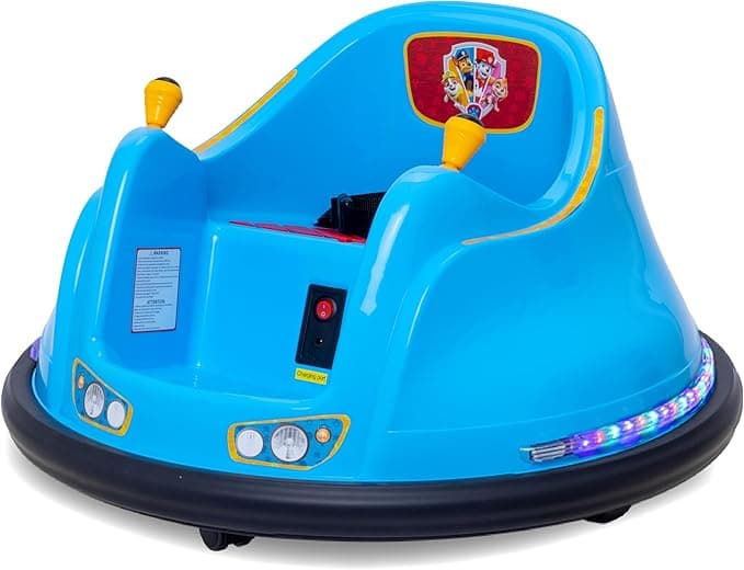 FunPark 6V Bumper Car for Toddlers, Kids Bumper Car, Electric Toddler Ride On Toys for Kids, Baby Bumper Car, Ages 1.5-4 Yrs, LED Lights, 360 Degree Spin, Supports up to 66lbs (No Remote) - Paw Patrol