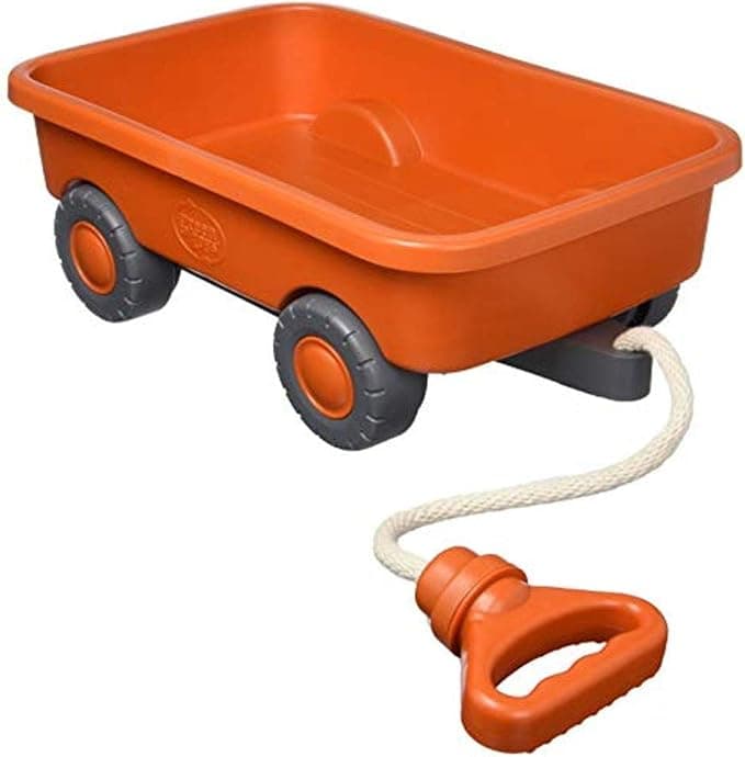 Green Toys Wagon, Orange CB - Pretend Play, Motor Skills, Kids Outdoor Toy Vehicle. No BPA, phthalates, PVC. Dishwasher Safe, Recycled Plastic, Made in USA.