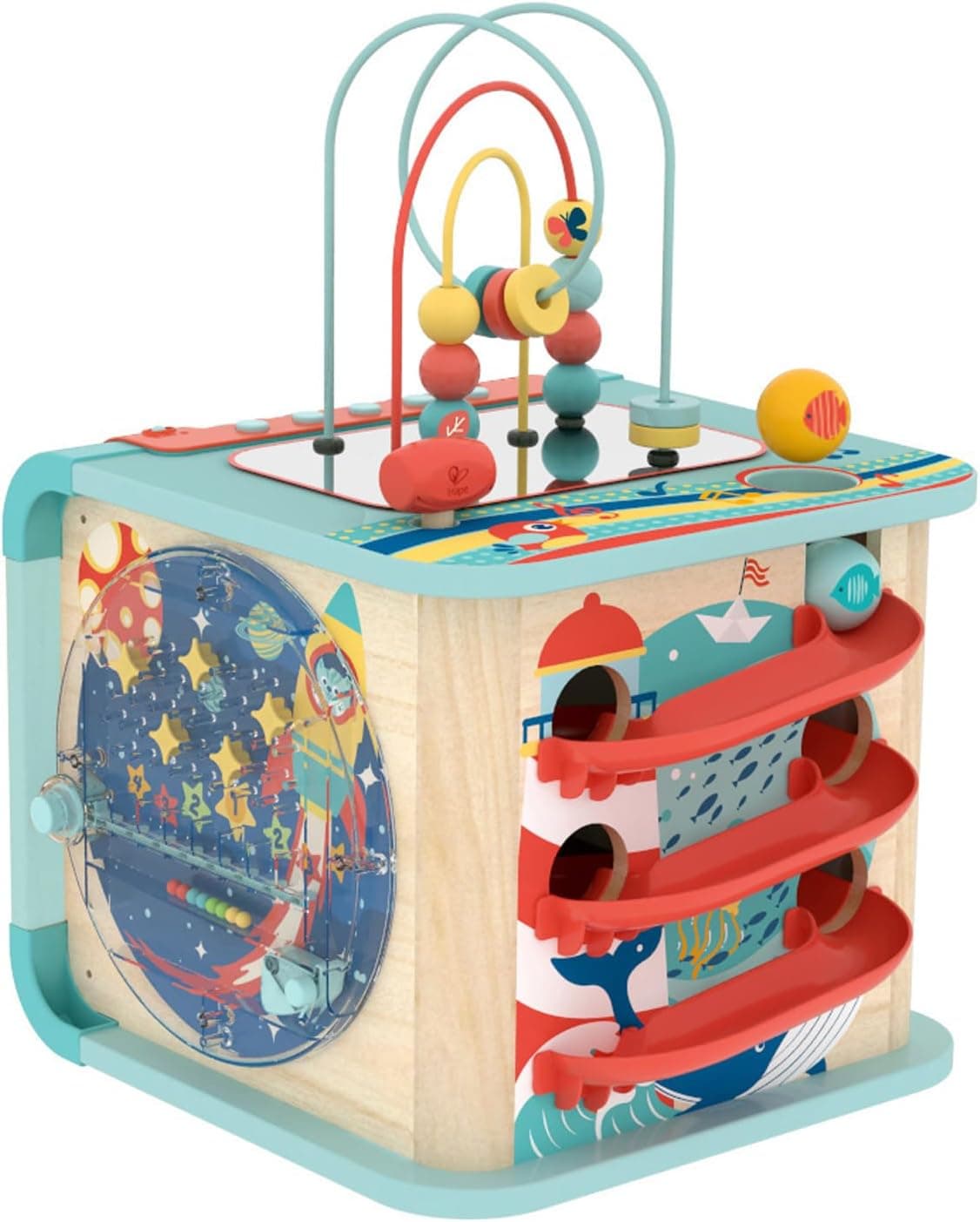 Hape Explore and Learn Magic Cube | Piano Keyboard and Drum Set Musical Toy and Instrument, for Toddlers Ages 12M+