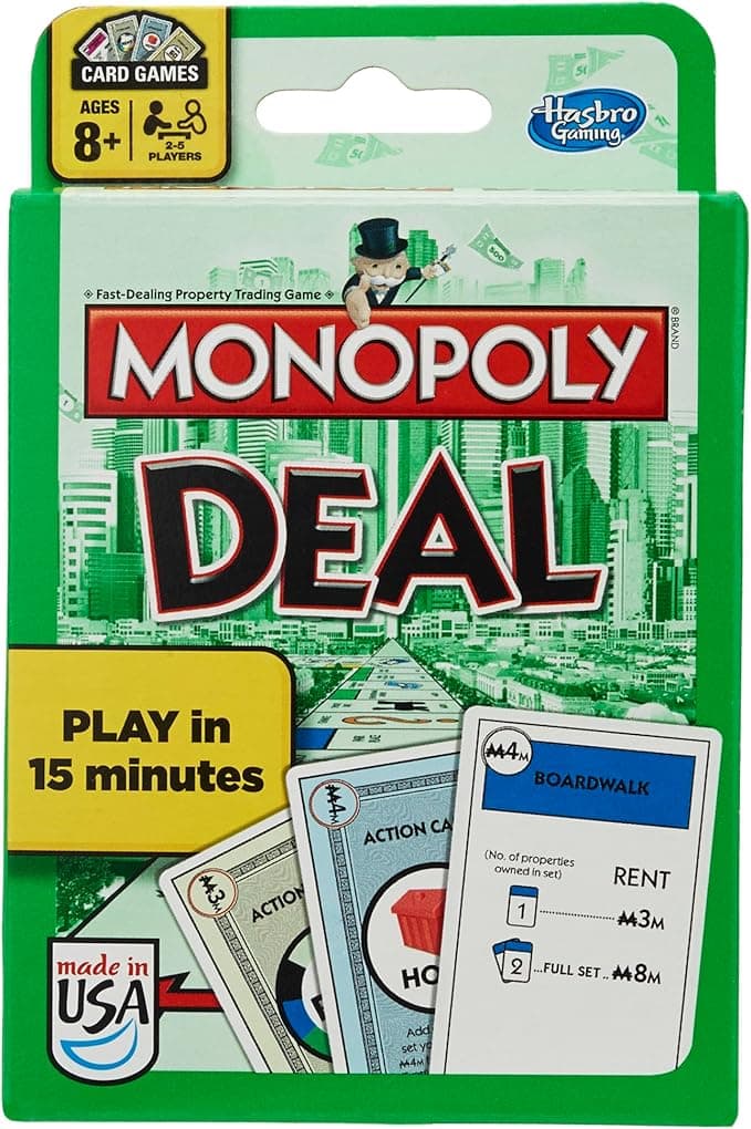 Hasbro Gaming Monopoly Deal Card Game, Quick-Playing Card Game for 2-5 Players, Game for Families and Kids, Ages 8 and Up