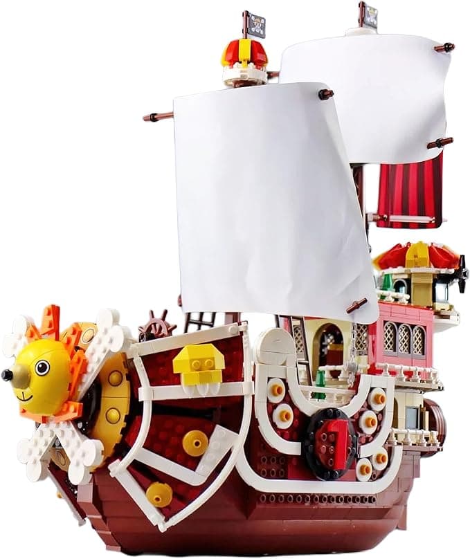 HI-REEKE 1 Piece Anime Pirate Ship Building Blocks Set, Thousand Sunny Brick Boat Battleship Model Toy Kit for Adult Kid -1484PCS