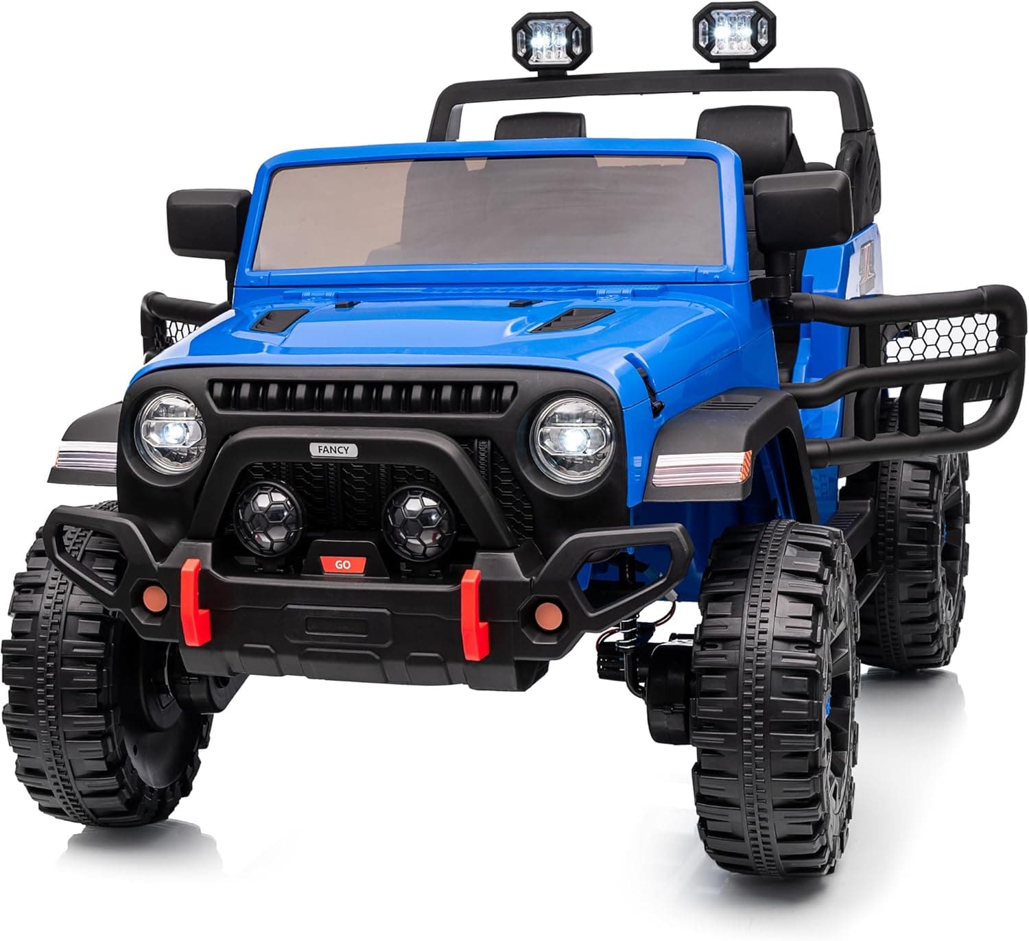 Hikiddo 2 Seater Ride on Toy Car for Kids, 24V 4WD Ride-on Truck Kids Electric Car with Remote Control, 4x200W Motors - Blue
