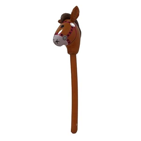 Hobby Horse Stick Toy,Horse Riding Stick, Fun Portable Cartoon Lovely Horse Head Stick, for Kids, Cowboy, Cowgirl Party, Brown