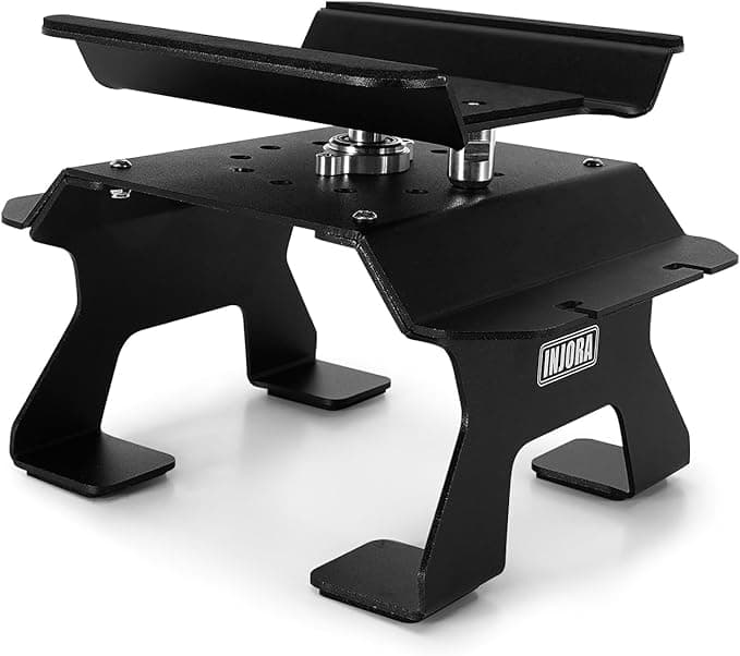 INJORA Aluminum RC Car Stand with Shock Holder for Axial SCX10 Pro TRX4 1/10 RC Cars Upgrade (Black)