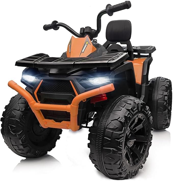 Kids ATV 4 Wheeler, 24V Ride On Toys Car for Big Kids with 400W Motor, 2 Seater - Orange