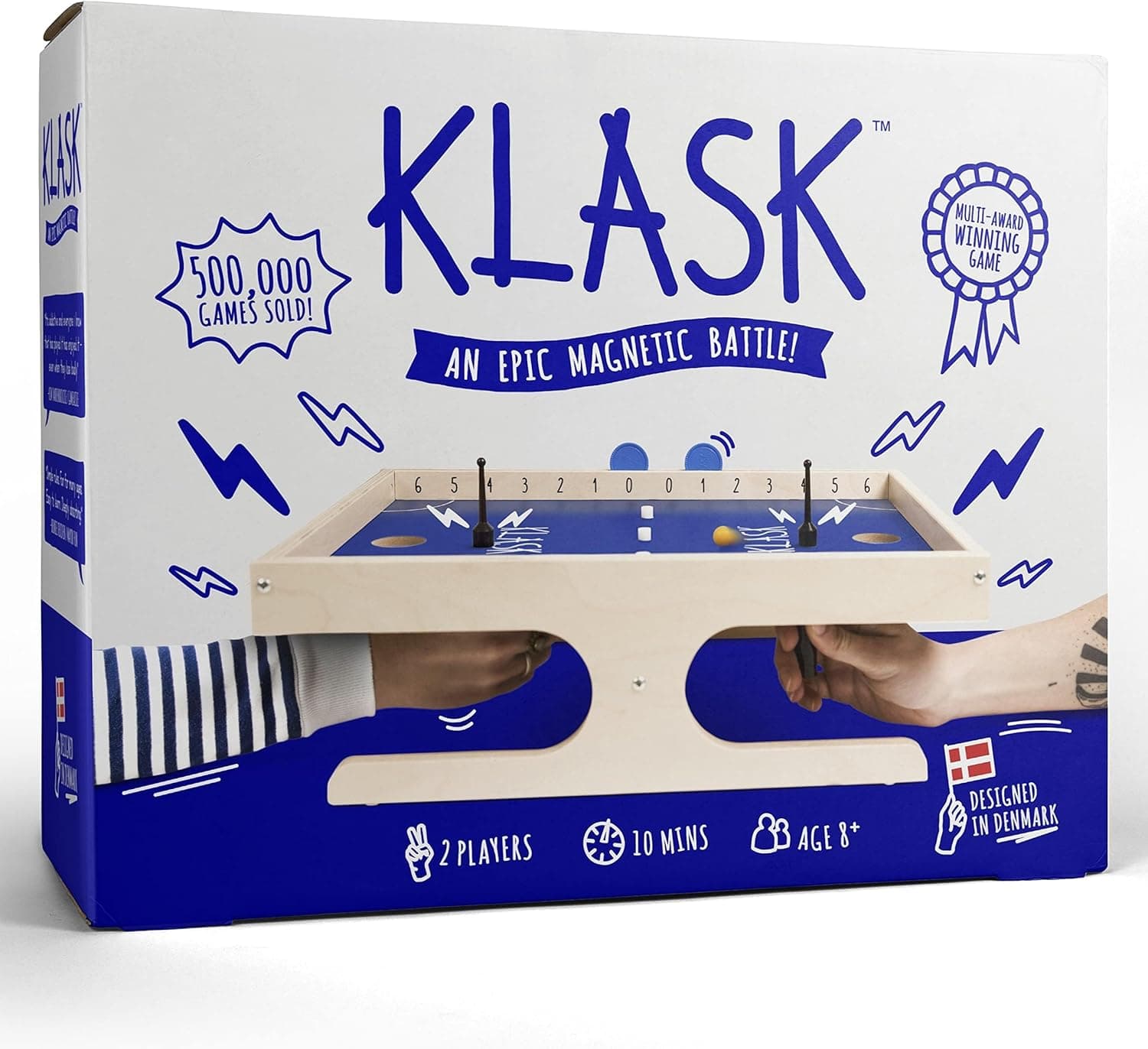 KLASK: The Magnetic Award-Winning Party Game of Skill - for Kids and Adults of All Ages Thatβs Half Foosball, Half Air Hockey