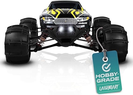 LAEGENDARY Remote Control Car, Hobby Grade RC Car 1:16 Scale Brushless Motor with Two Batteries, 4x4 Off-Road Waterproof RC Truck, Fast RC Cars for Adults, RC Cars, Remote Control Truck
